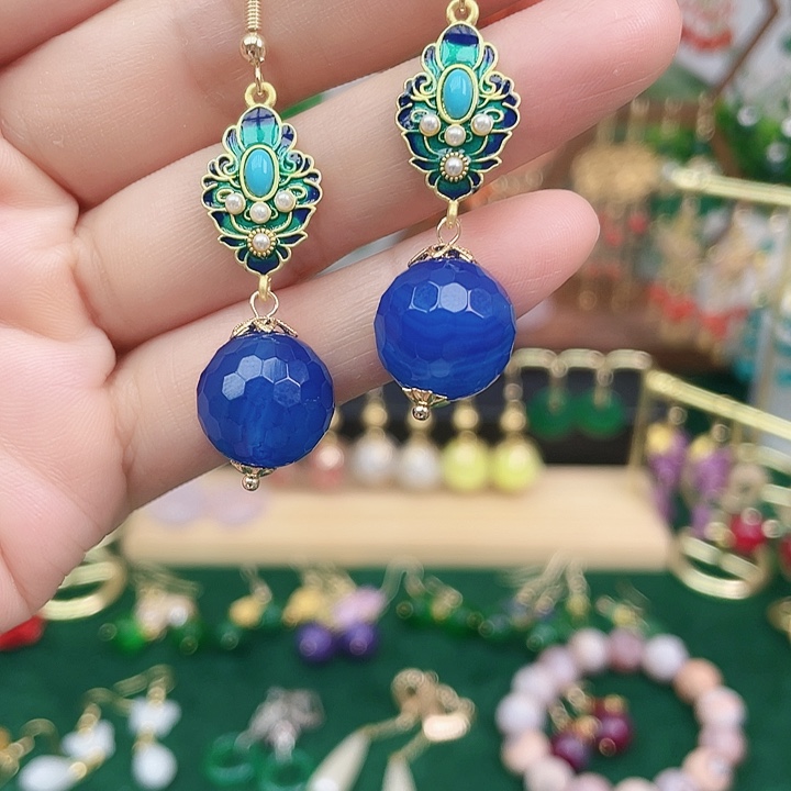 玛瑙/玉髓耳钉合金