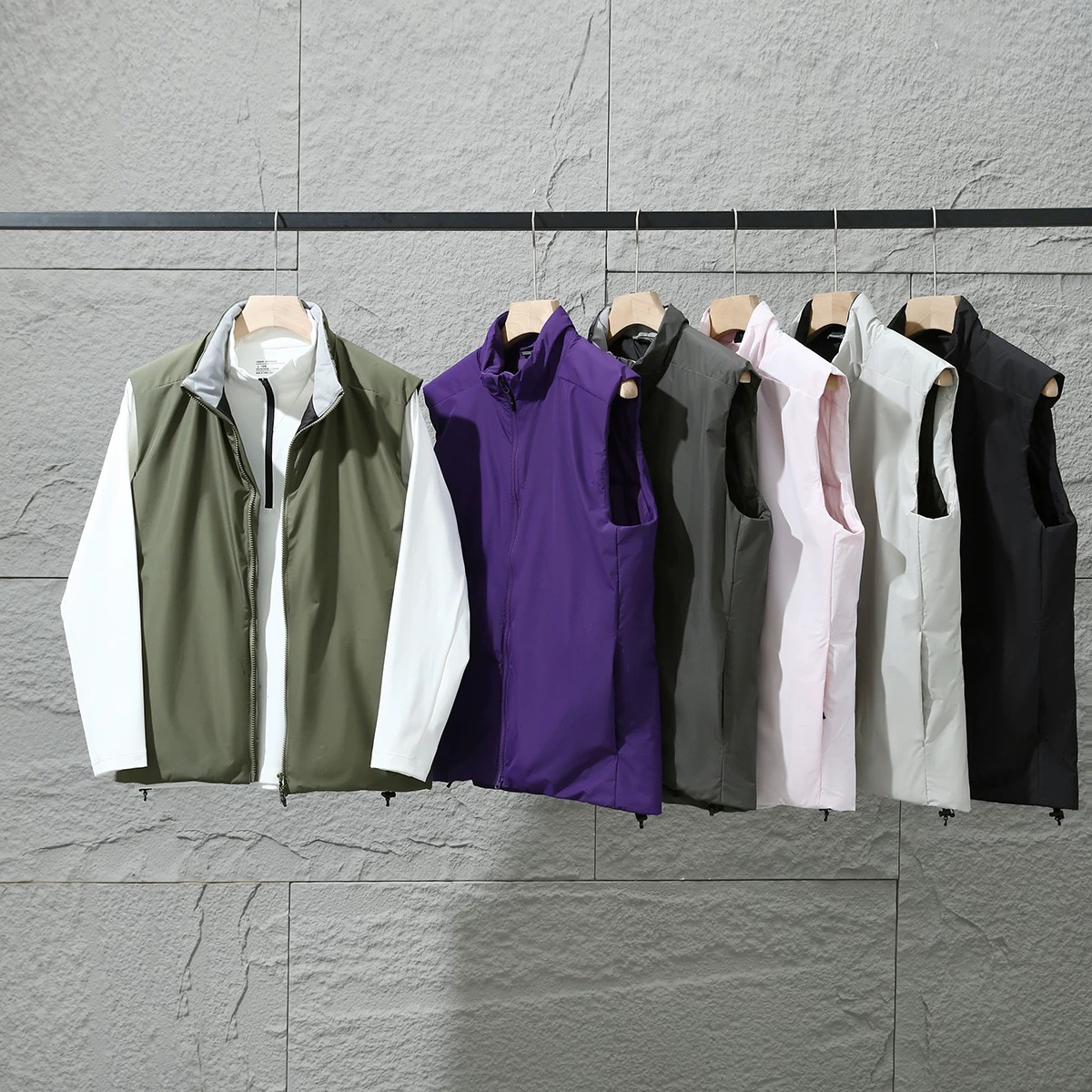 新款时尚百搭简约气质休闲立领纯色棉马夹MJ25126