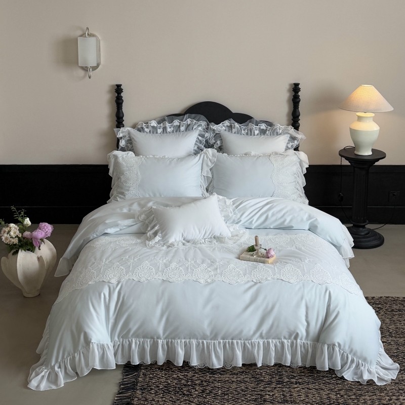 慕逸【朵瑞雅】纯棉全棉床盖款四件套法式公主风少女心床单被套