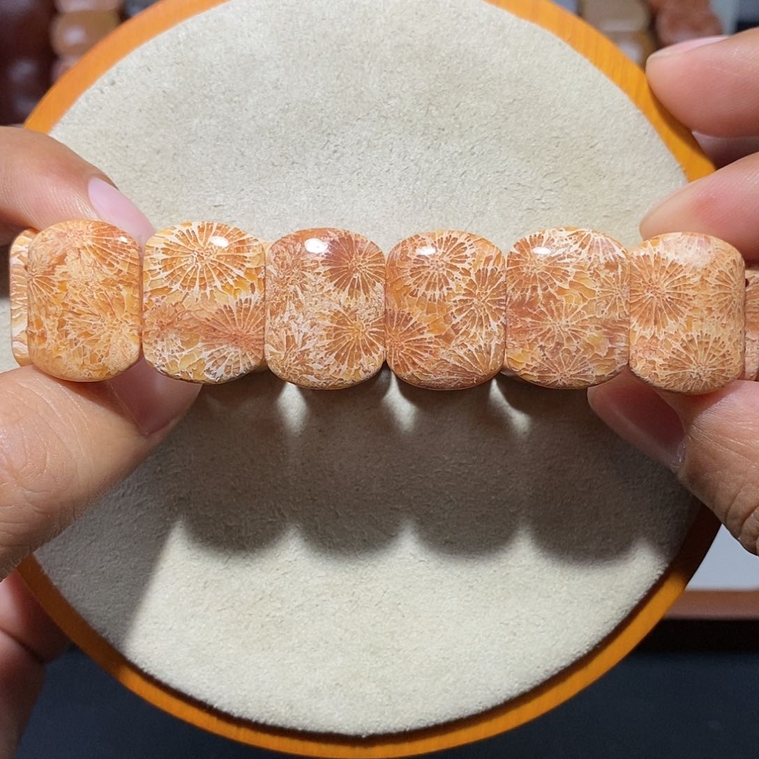 硅化珊瑚（珊瑚玉）手串未镶嵌9