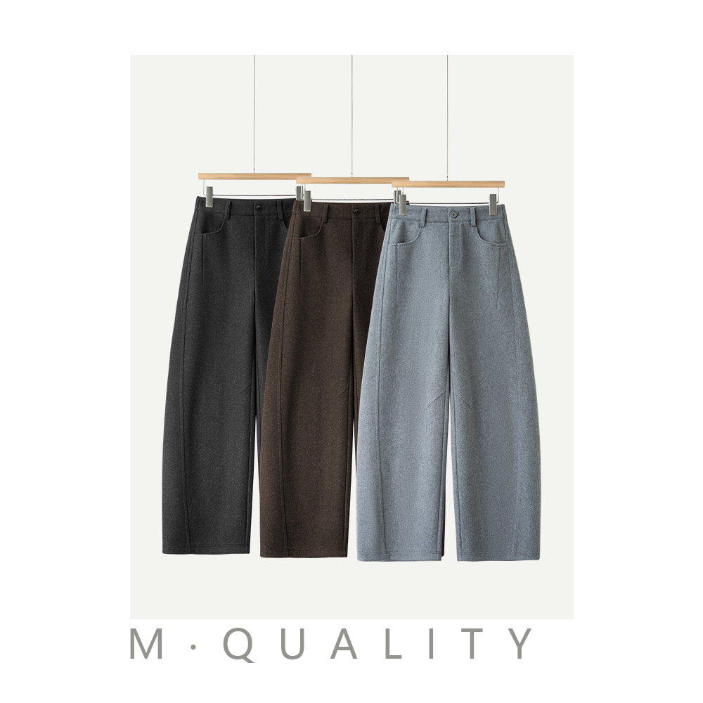 【韩氏伊人】冬季新款高腰显瘦时尚休闲羊毛云朵裤百搭宽松256039