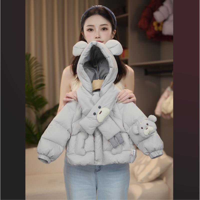 儿童白鸭绒羽绒服冬季新款可爱小童保暖羽绒服外套连帽卡通加厚