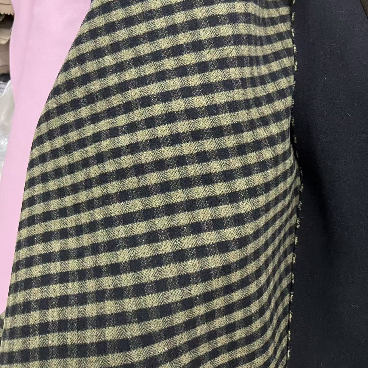 小香风小格子纯毛双面双色羊绒小香风外套大衣面料