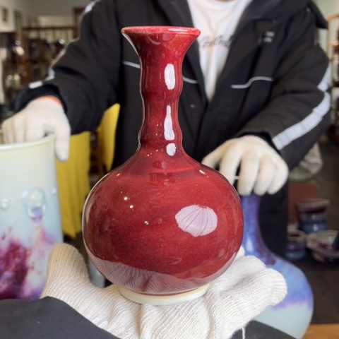 牛家钧窑牛自恒老师钧瓷瓶微瑕