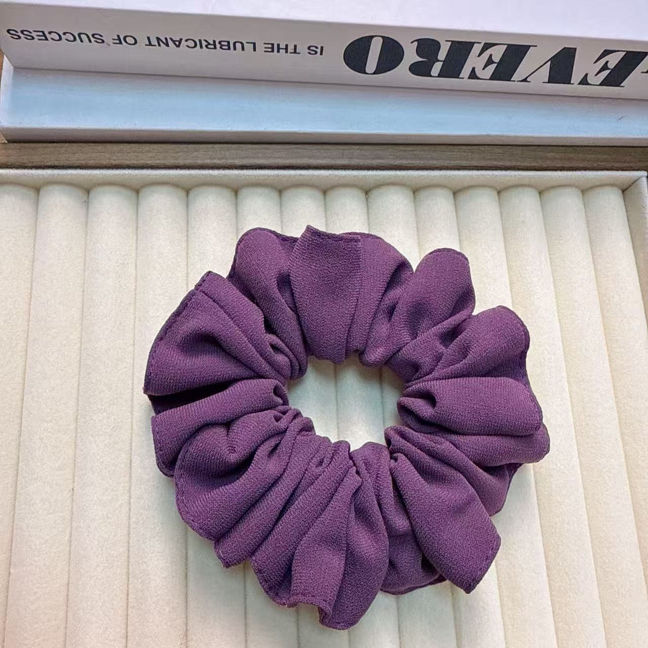 原创设计【雾紫柔纱】温柔气质优雅木耳边发饰发圈