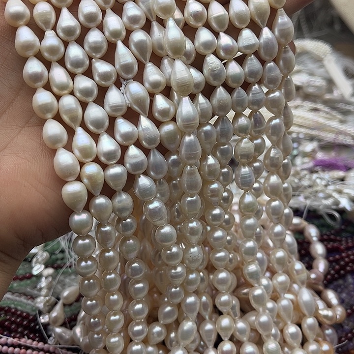 玛瑙/玉髓未镶嵌珠宝半成品一条8mm左右水滴珍珠