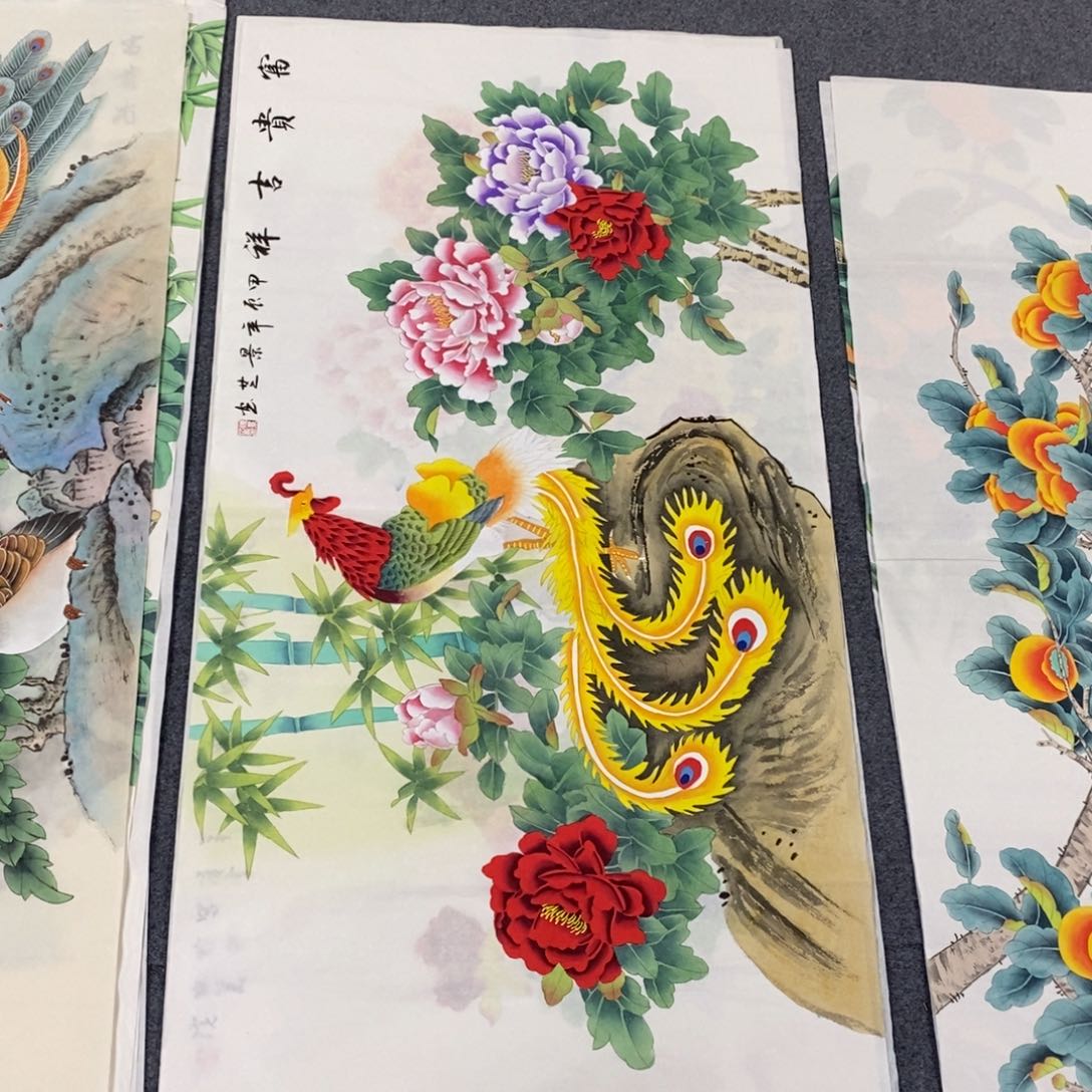 国画尺寸140✖️70四尺手绘工笔