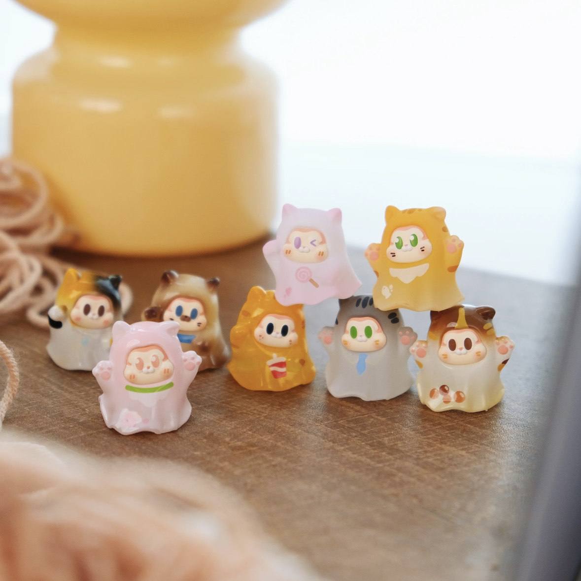 【代拆】领养幽灵猫系列萌粒盲袋小萌粒可爱萌粒摆件