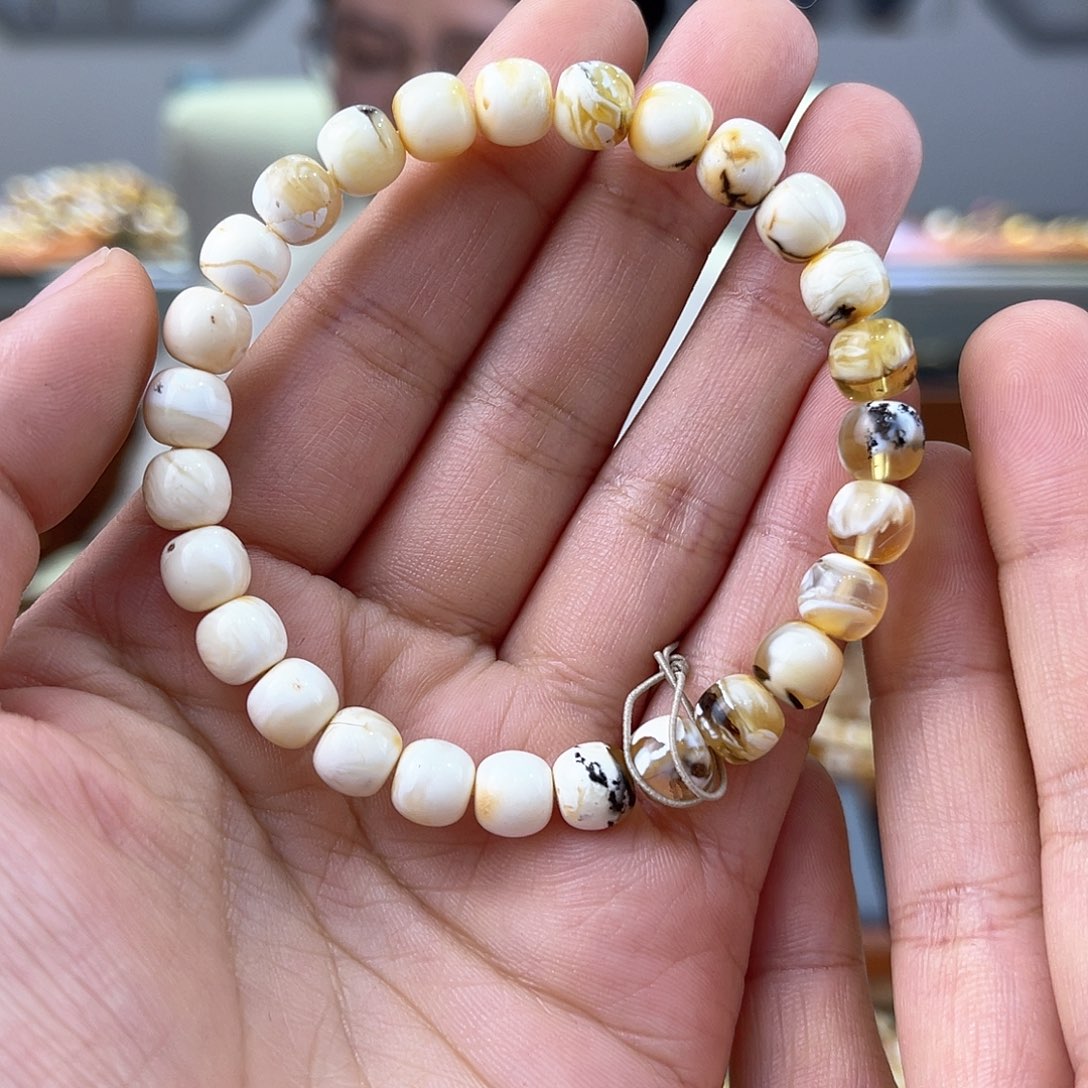 琥珀裸石未镶嵌蜜蜡手串7.5mm