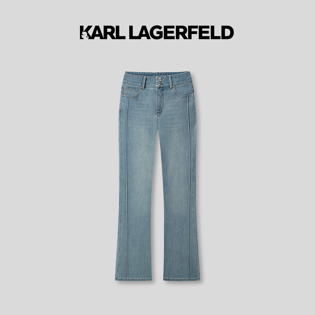 【晨粉专享价】KARLLAGERFELD夏季新款牛仔喇叭裤老佛爷M22E1123