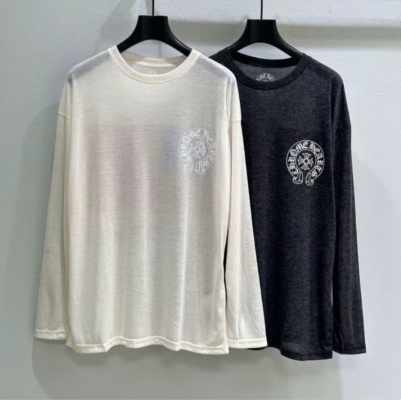 LiLi 25夏季轻薄薄款大圆印花长袖圆领T恤 