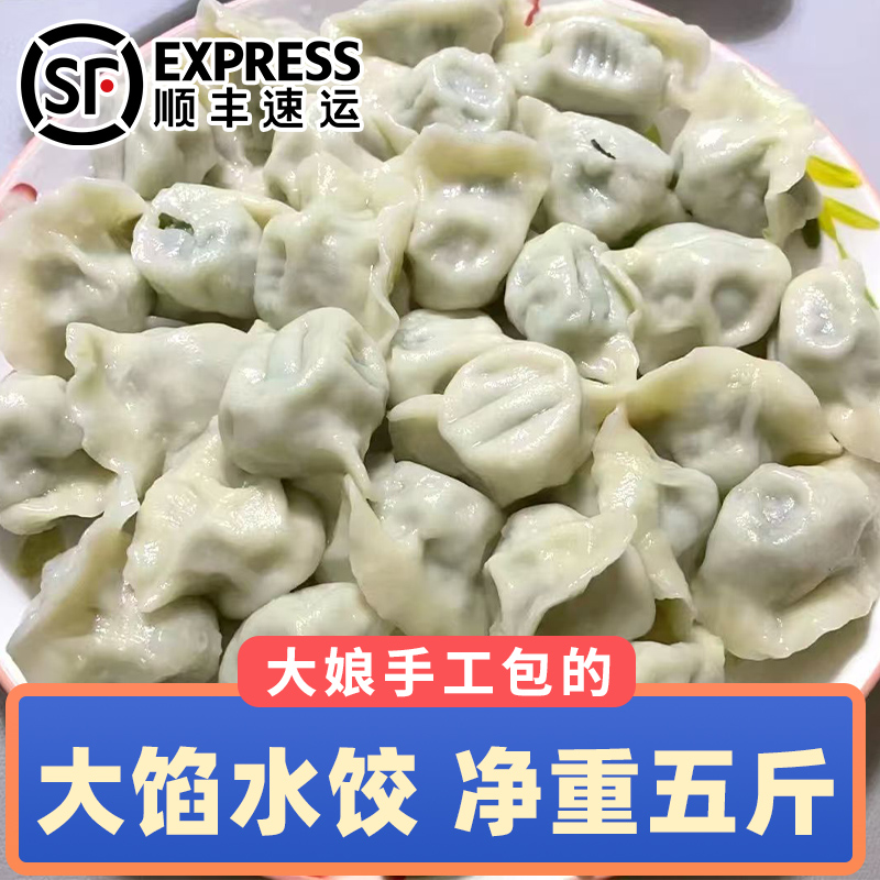 【顺丰包邮】5斤手包水饺牛肉羊肉猪肉大葱大馅手工韭菜速冻水饺子