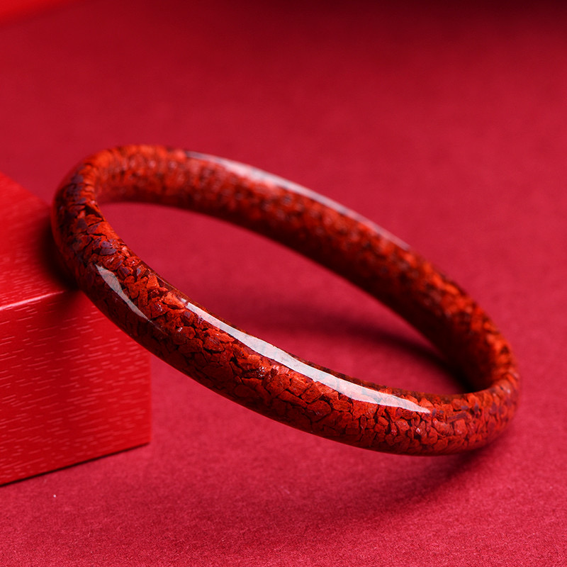 天然辰砂天然朱砂/晶体砂手镯本命年女款/补贴价