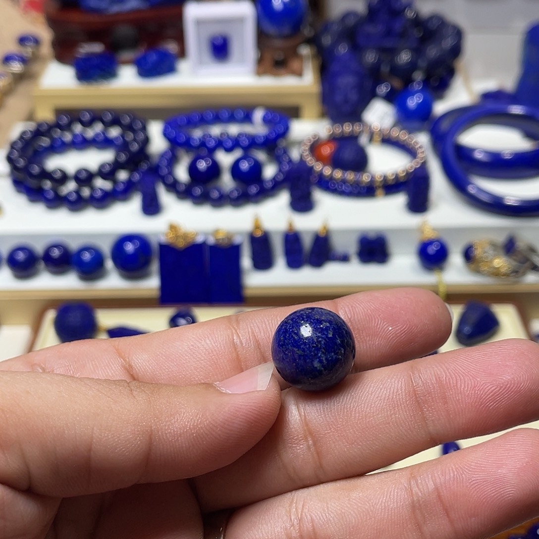 美***天青金石未镶嵌16mm单珠