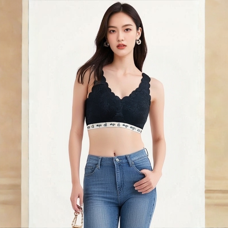 大庆仓【秘】 宽肩带无痕字母边文胸 货号74012161