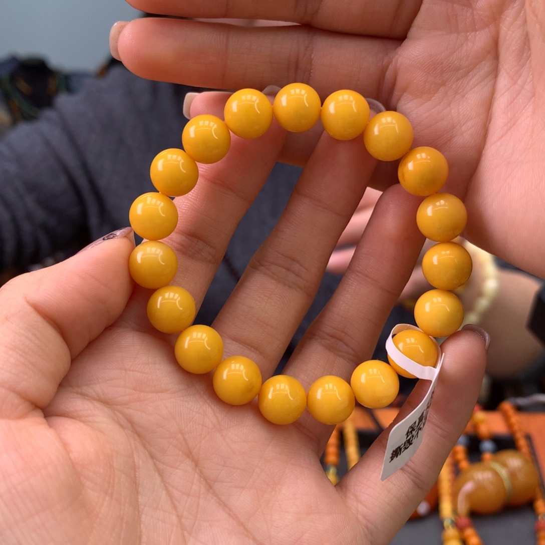 蜜蜡手串未镶嵌天然
