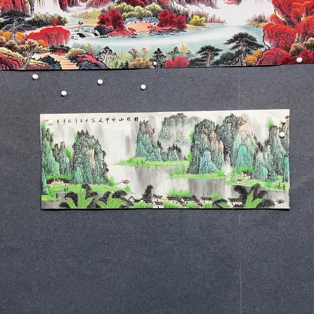 国画小六尺山水一副