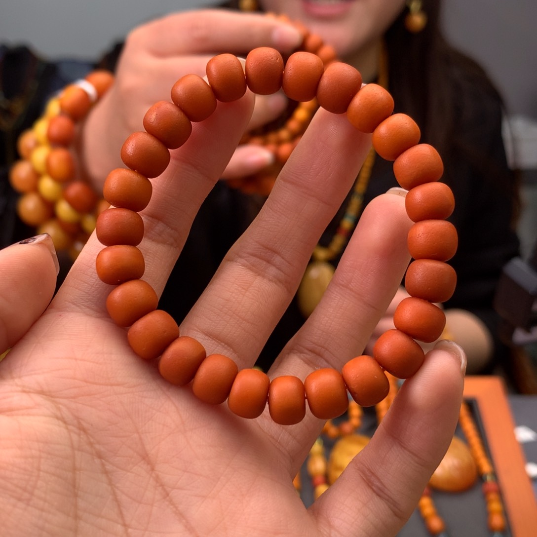 蜜蜡手串未镶嵌天然