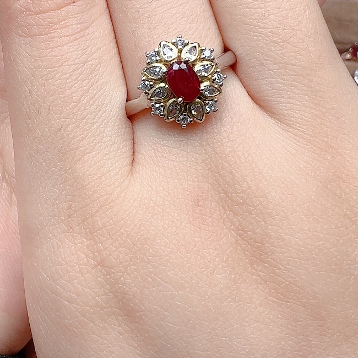 银S925镶嵌戒指红宝石