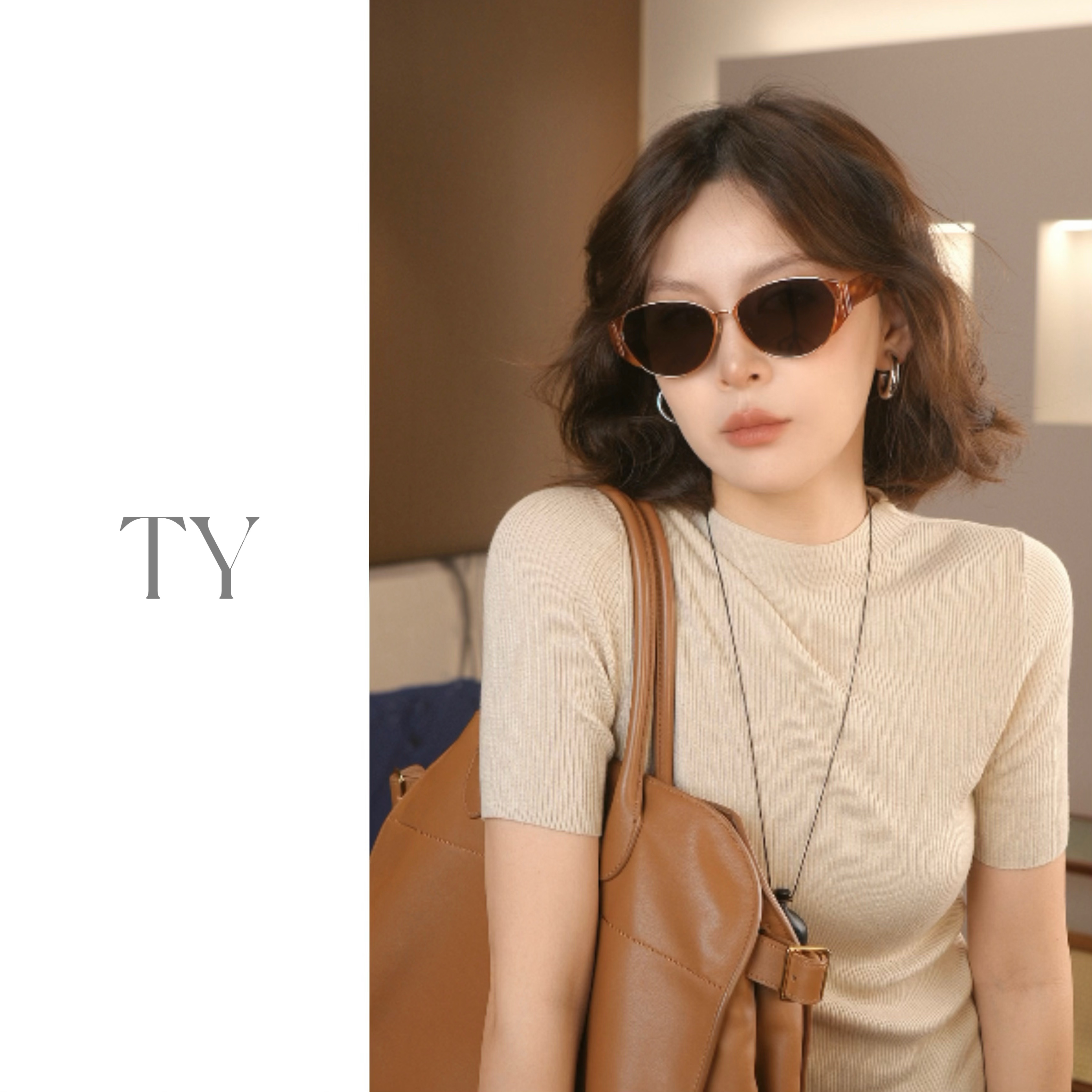 太一 薯薯镜新款老钱风高清太阳镜墨镜显脸小防紫外线素颜神器