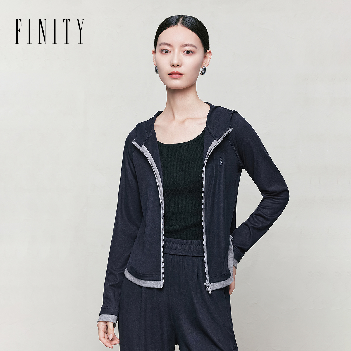 FINITY 【莱赛尔纤维】时尚套装秋季新款简约连帽两件套 F21Y7A09J8