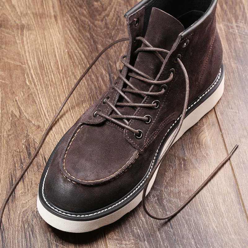 TMENS天冕士男士牛反绒875工装靴欧美复古马丁靴阿美咔叽防尘短靴