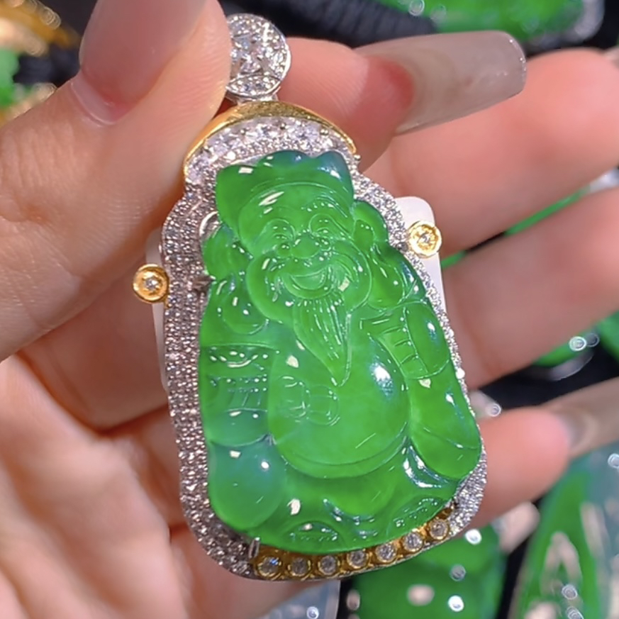 天然翡翠A货吊坠