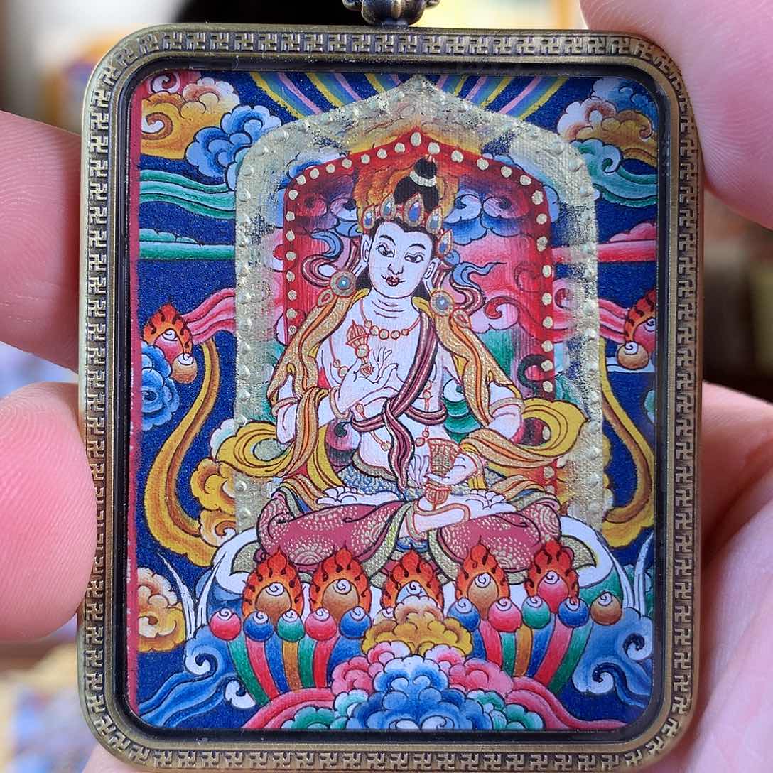 吊坠热贡纯手绘唐卡萨埵