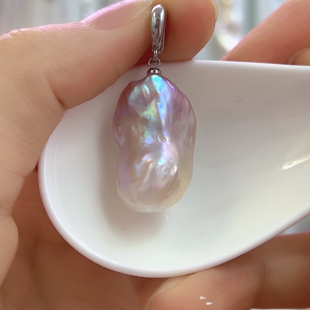 银S925镶嵌淡水珍珠颈饰