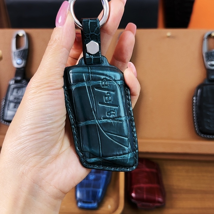 奋***年雷克萨斯祖母蓝鳄鱼皮钥匙套配挂扣