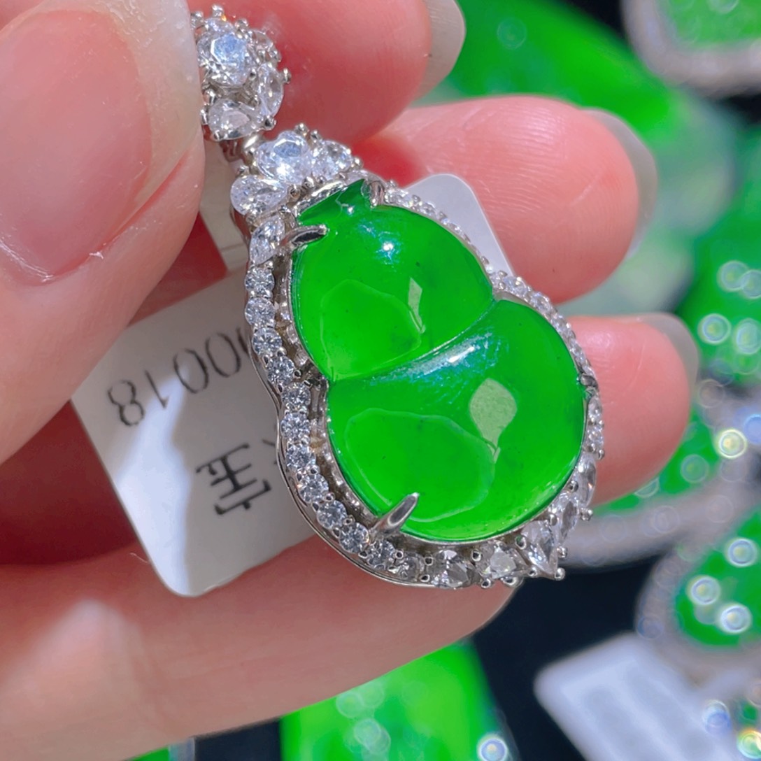 翡翠吊坠(不含链)银S925镶嵌