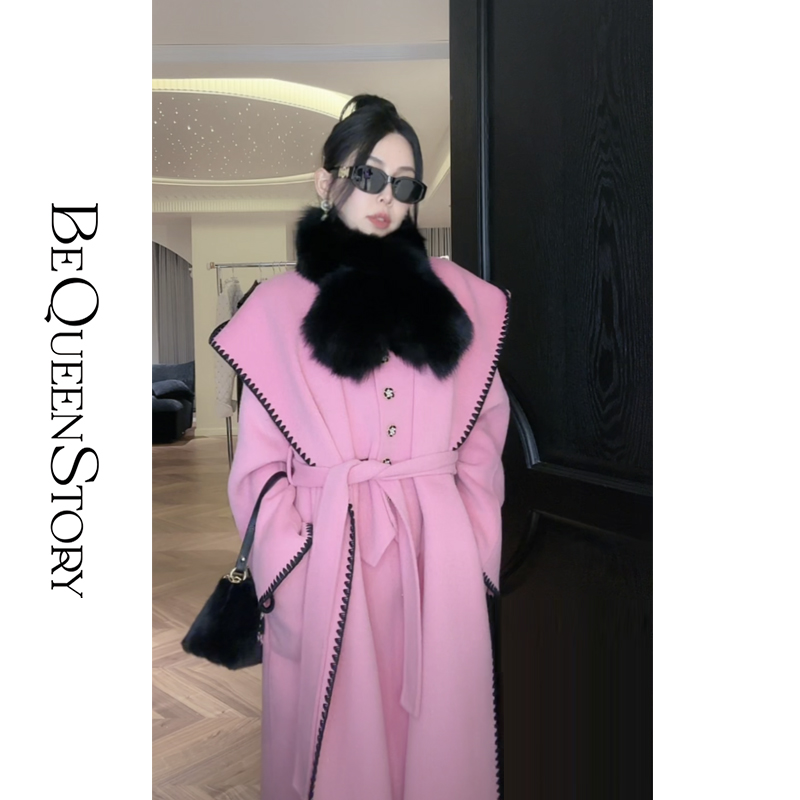 余潇潇【卢浮宫系列】轻奢秋冬纯色百搭时髦羊毛套装大衣