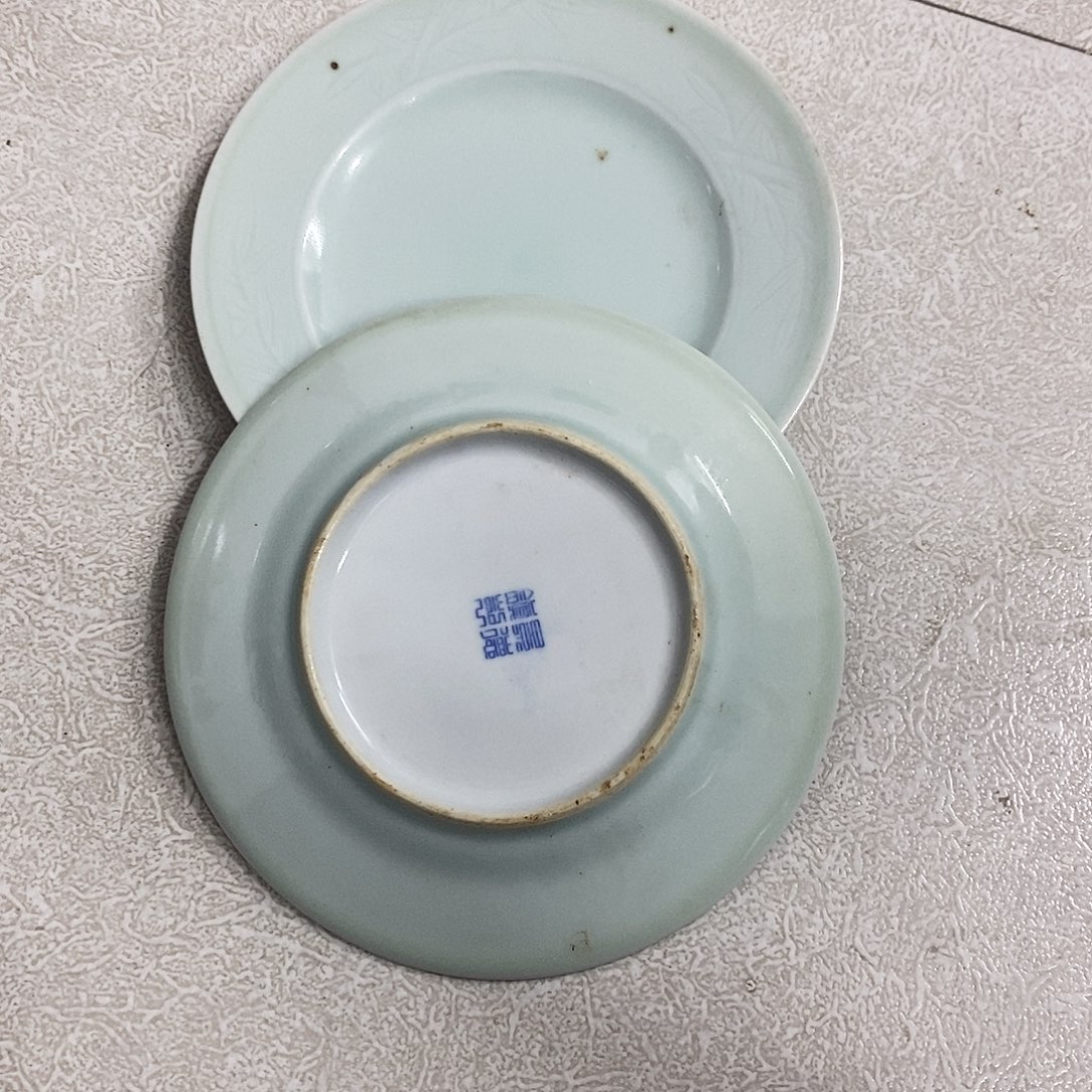 田***园摆件陶景德镇陶瓷15公分2个