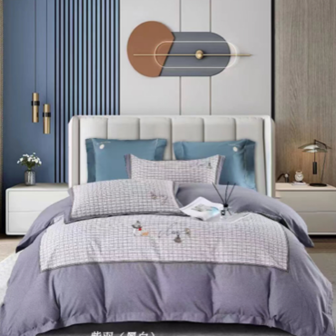 工艺款拼接绣花磨毛四件套