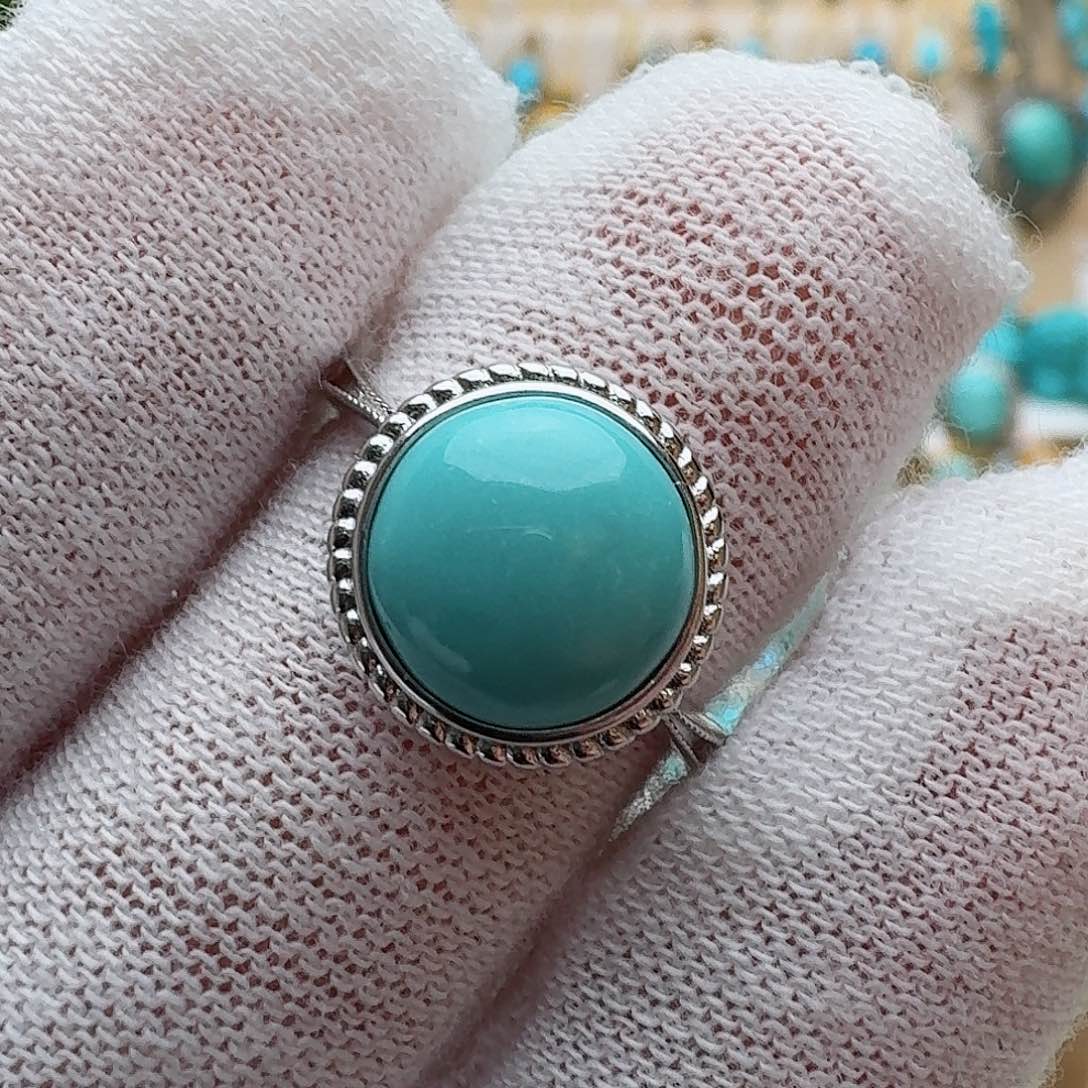 绿松石珠宝奇石银S925镶嵌