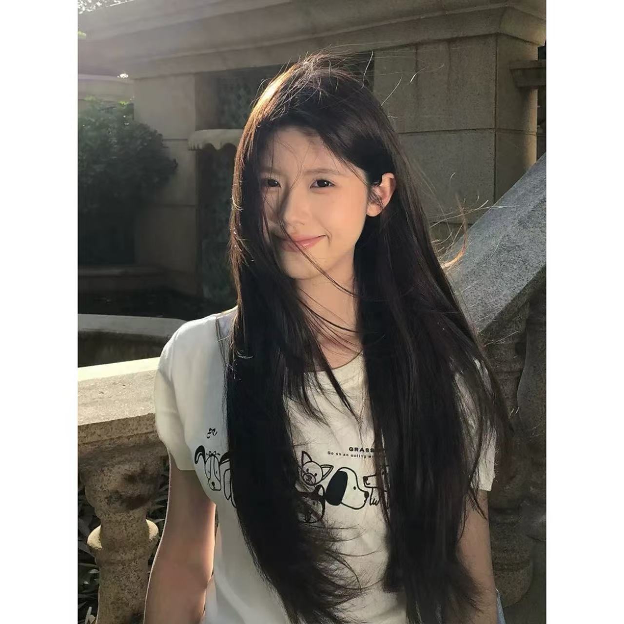 徐秋阳   狗狗头像（常规版型)夏季新款百搭时尚休闲短袖7006-26