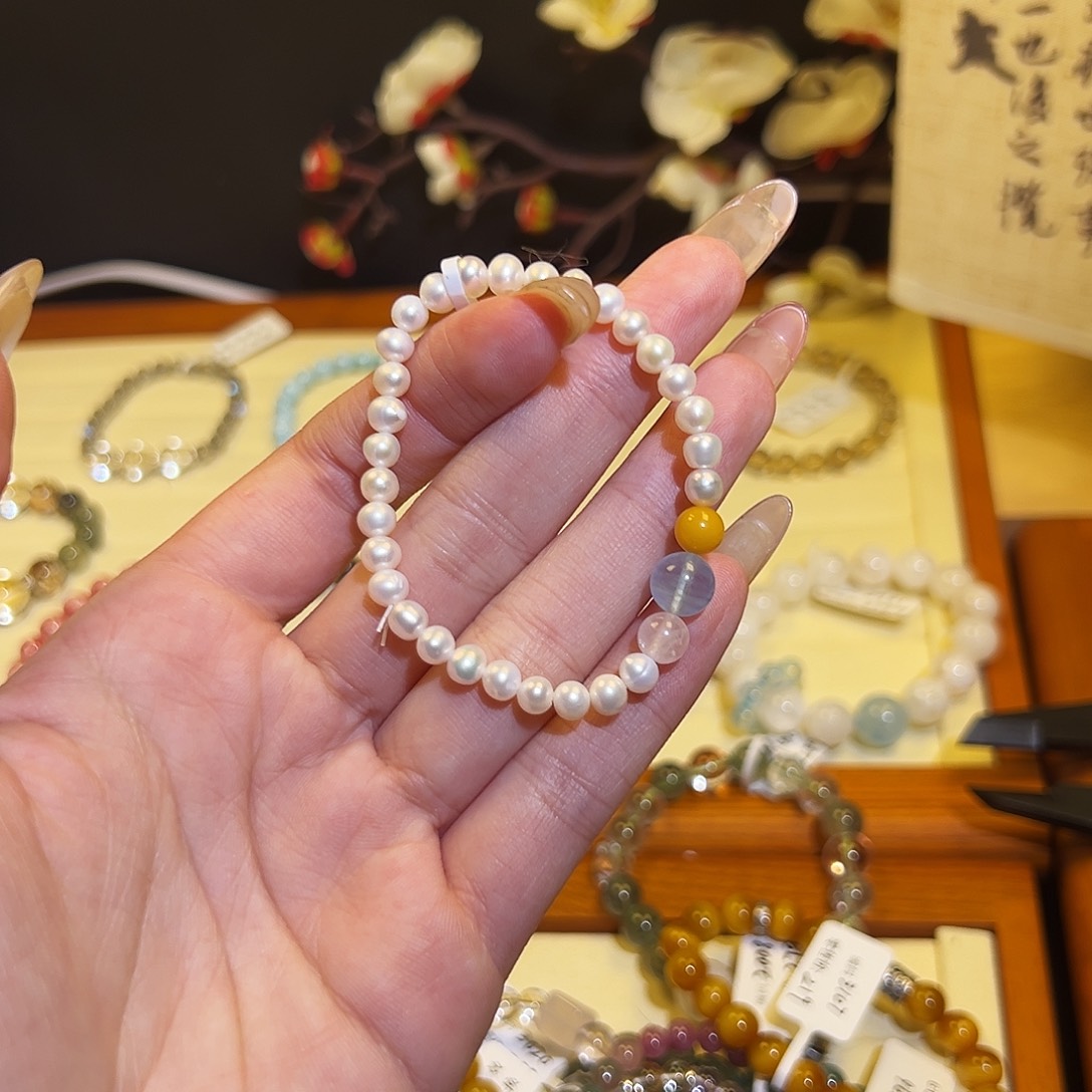 水晶手链银S925镶嵌-珍珠344