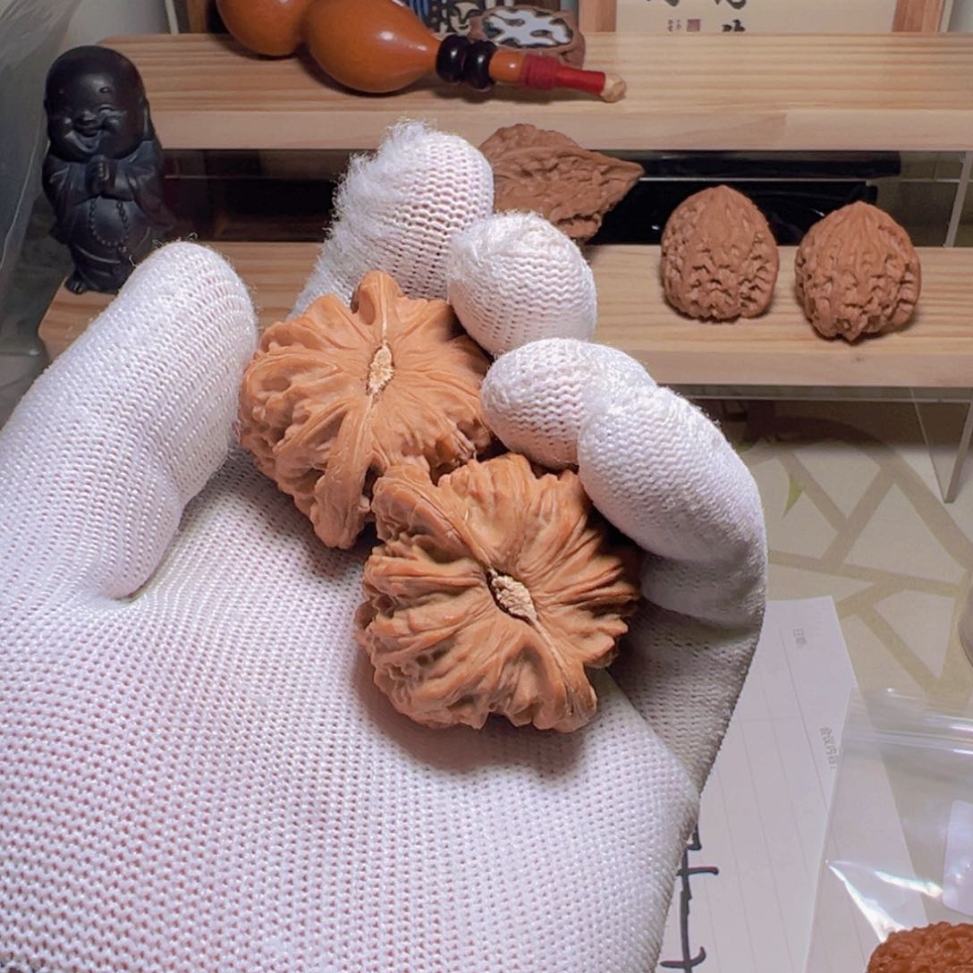 文玩核桃把件般*白狮子