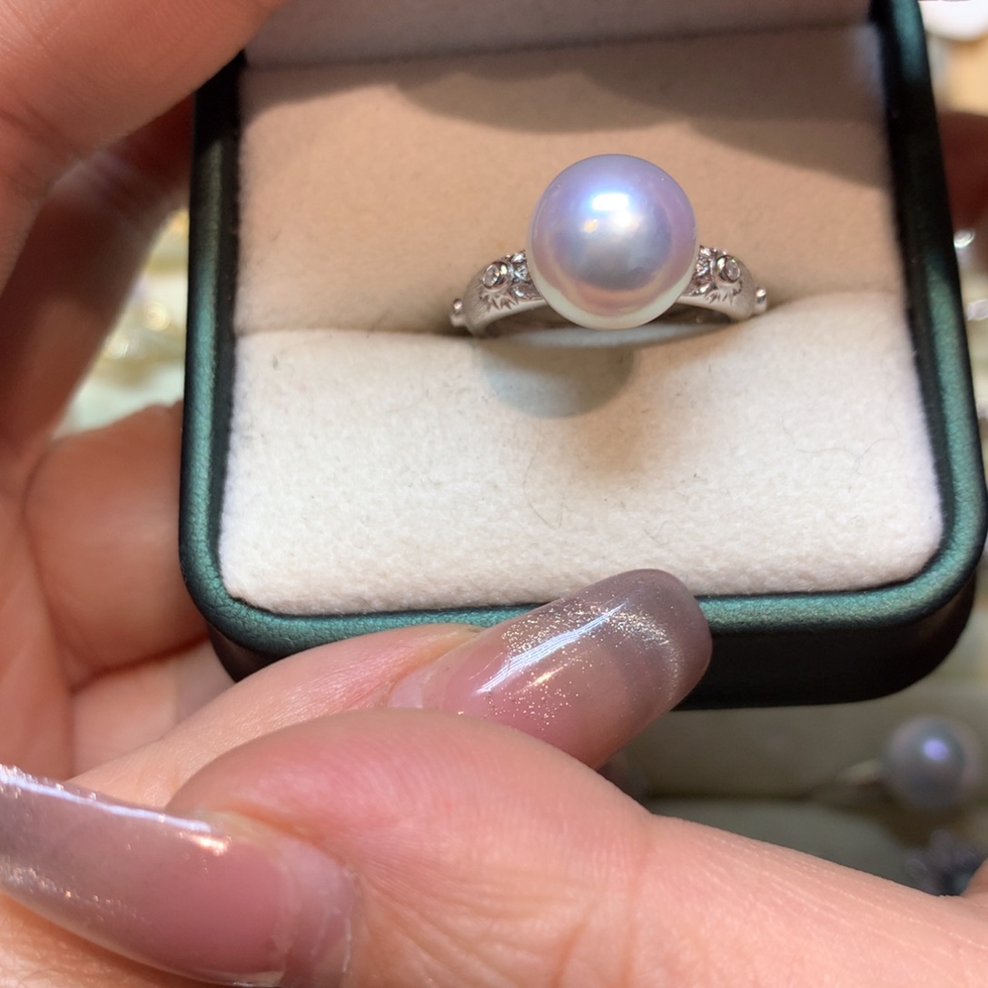 海水珍珠戒指银S925镶嵌