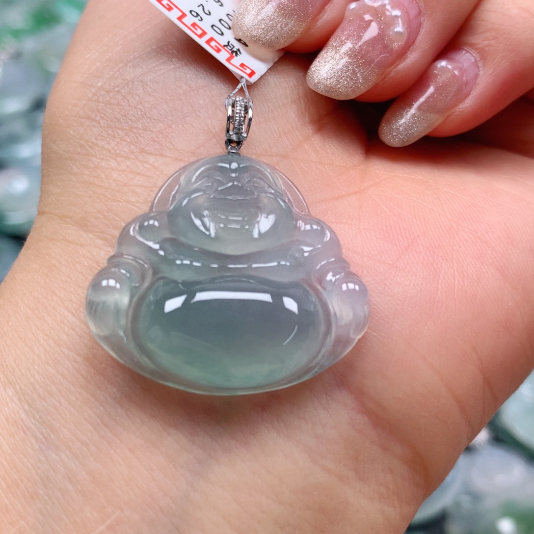 翡翠颈饰18K金镶嵌天然翡翠