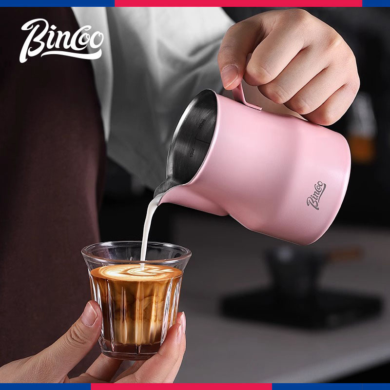 Bincoo意式咖啡拉花缸304不锈钢专业大肚打奶缸拉花杯奶泡杯