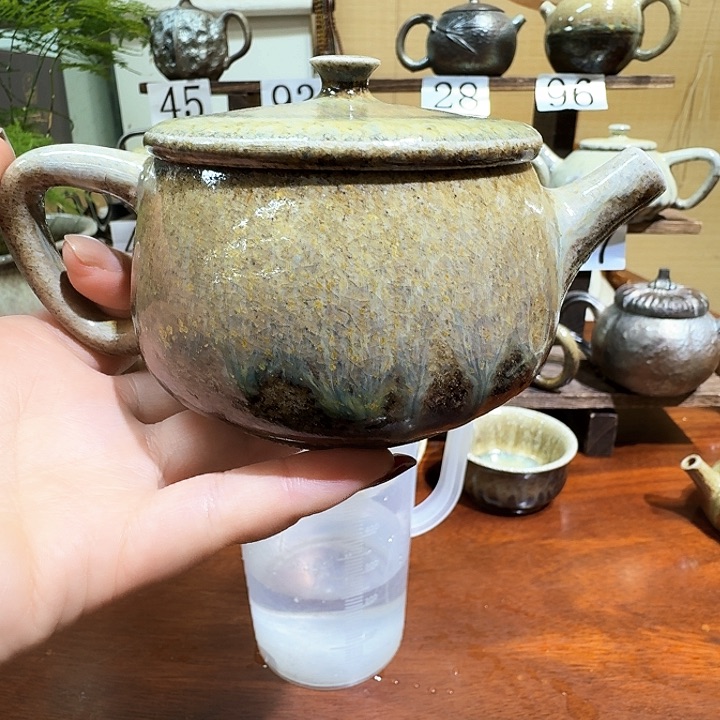 建水紫陶白泥柴烧壶石****漆