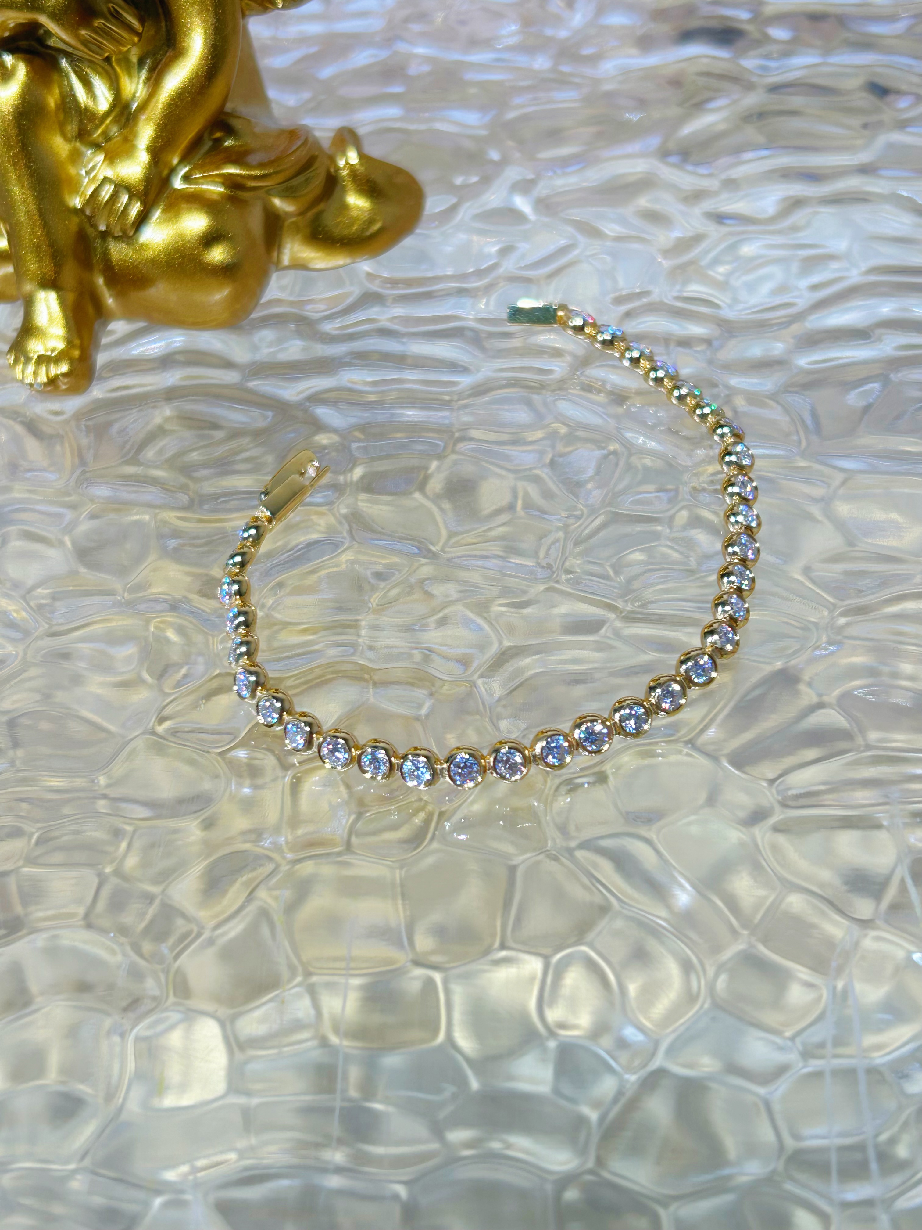 足金999  10分泡泡手链  黄金5G工艺