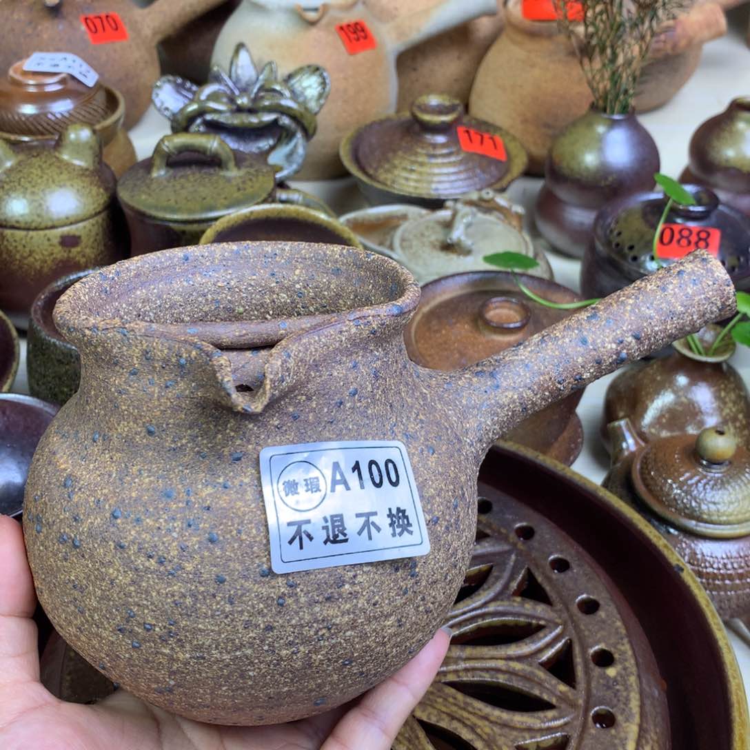柴烧粗陶烤茶罐700毫升左右一物一拍