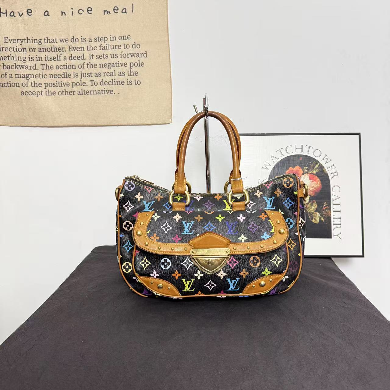 95新 LouisVuitton/路易威登 lv黑三彩元宝包/单肩包/手提包