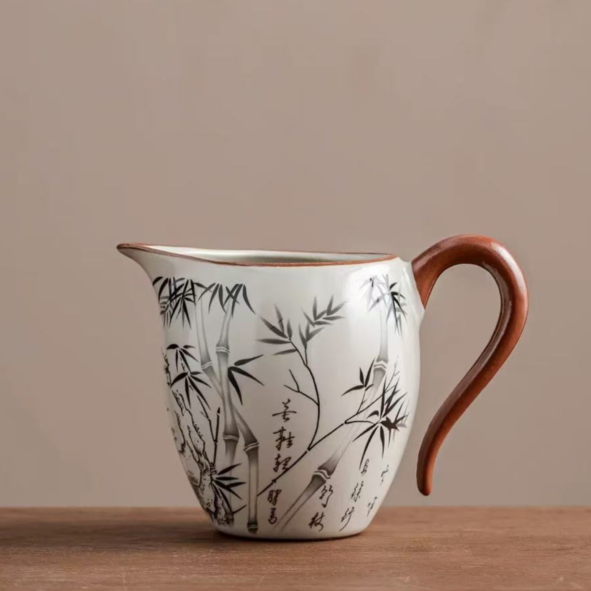 397墨竹陶瓷公道杯茶配件