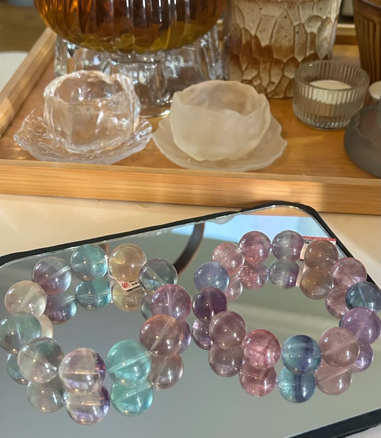 彩色天然水晶手串批发，女款小清新直播间多样性发一（10-99）