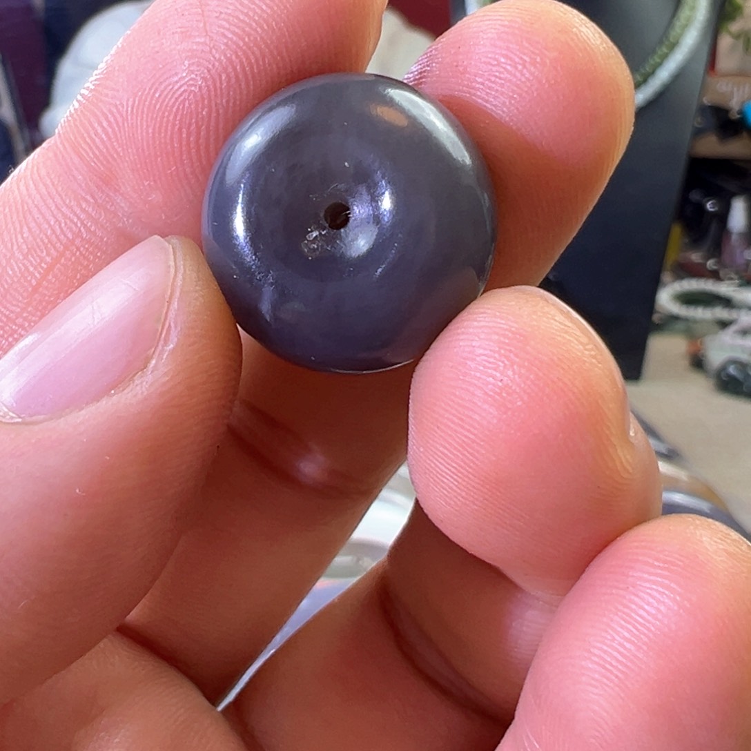 和田玉颈饰未镶嵌烟紫平安扣卡20