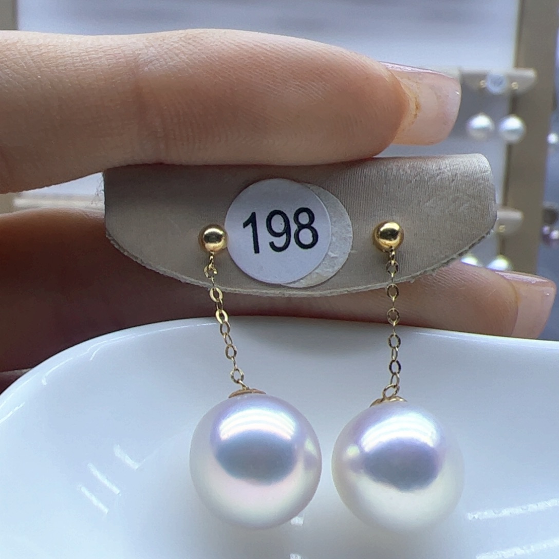 淡水珍珠耳饰18K金镶嵌