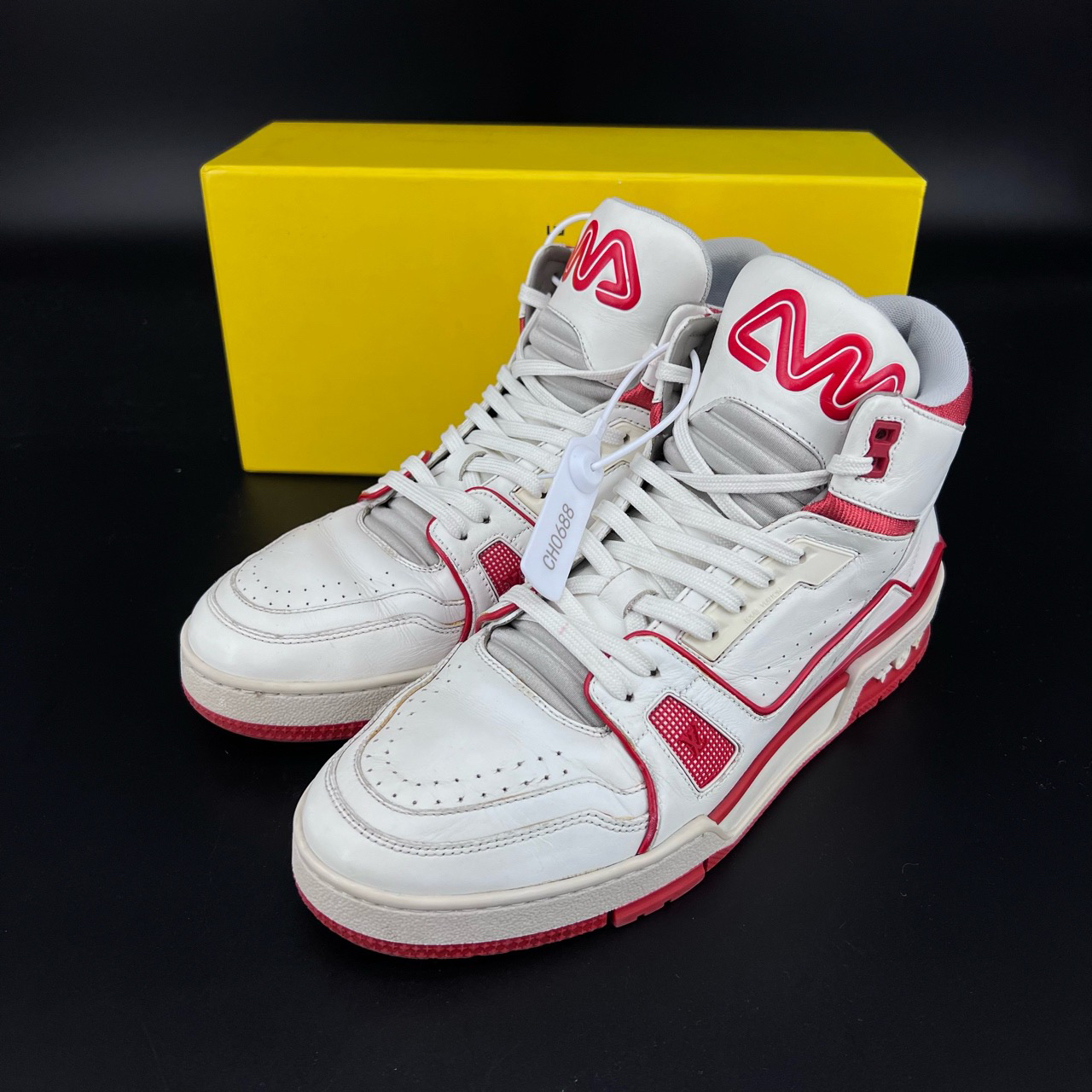 90新 LouisVuitton/路易威登 码数40lv trainer 白红高帮 
